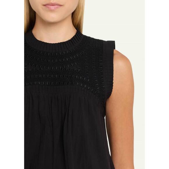 NEW SEA sea larissa embroidery tank top in black - Picture 3 of 5